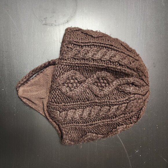 Knit Toque with Braided strings - vintage - Picture 1 of 1